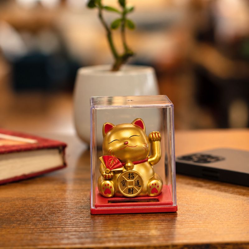 Mini Solarbetriebene Geldkatze in Box - Gold