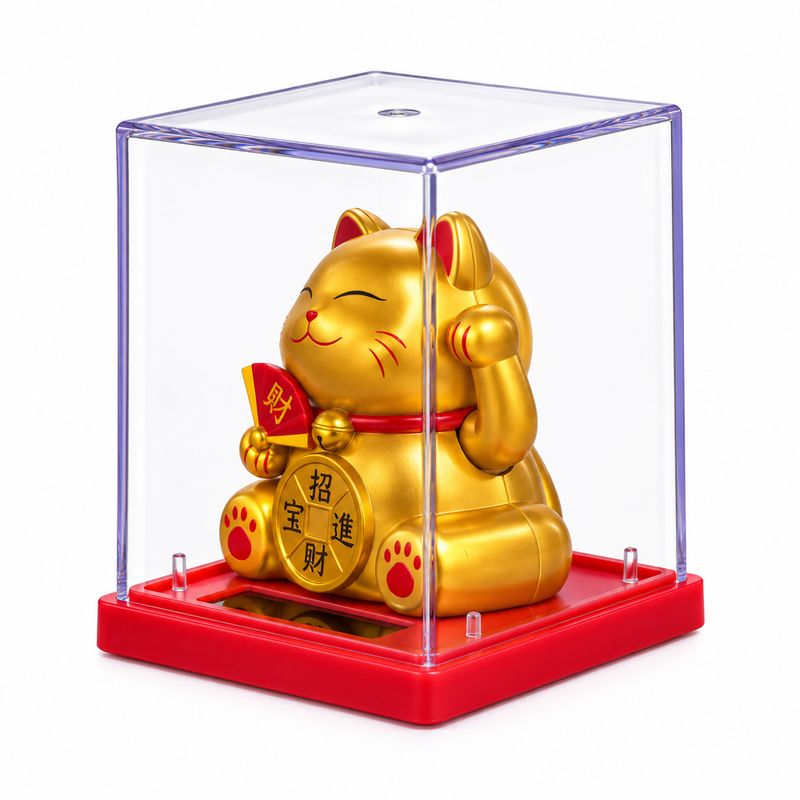 Mini Solarbetriebene Geldkatze in Box - Gold
