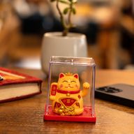 Mini solarbetriebene Geldkatze in der Box - Gelb
