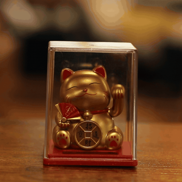 Mini Solarbetriebene Geldkatze in Box - Gold