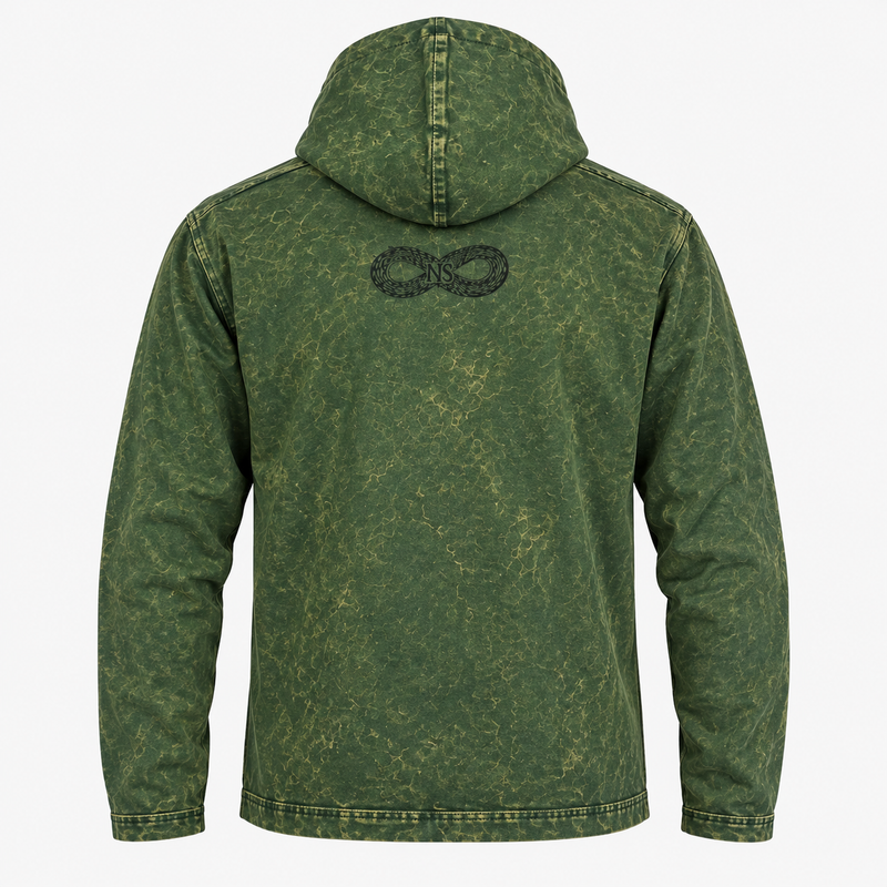 Kleines Stone-Washed Hoodie-Shirt mit Kängurutasche - Vintage-Türkis