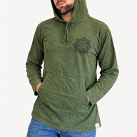 Kleines Stone-Washed Hoodie-Shirt mit Kängurutasche - Vintage-Türkis