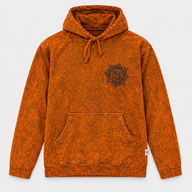 Kleines Stone-Washed Hoodie-Shirt mit Känguratasche - Verbranntes Orange