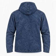 Größe S Stone-Washed Kapuzen-Sweatshirt mit Kängurutasche - Verwaschenes Lavendel