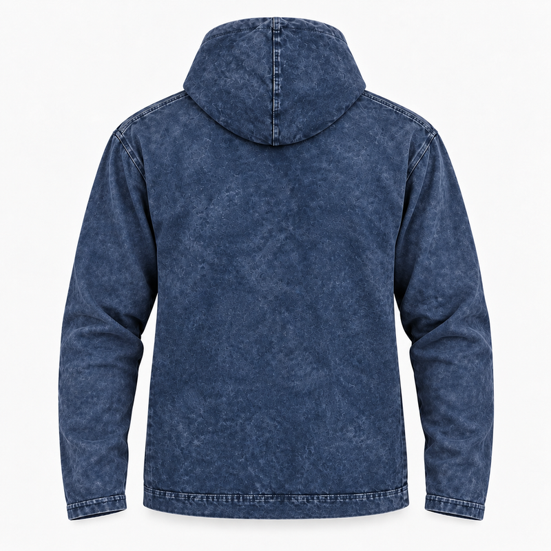 Größe S Stone-Washed Kapuzen-Sweatshirt mit Kängurutasche - Verwaschenes Lavendel