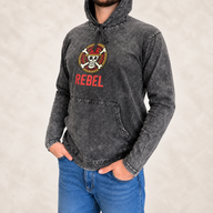 Kleines stonewashed Hoodie-Shirt mit Känguru-Tasche - Grau REBEL
