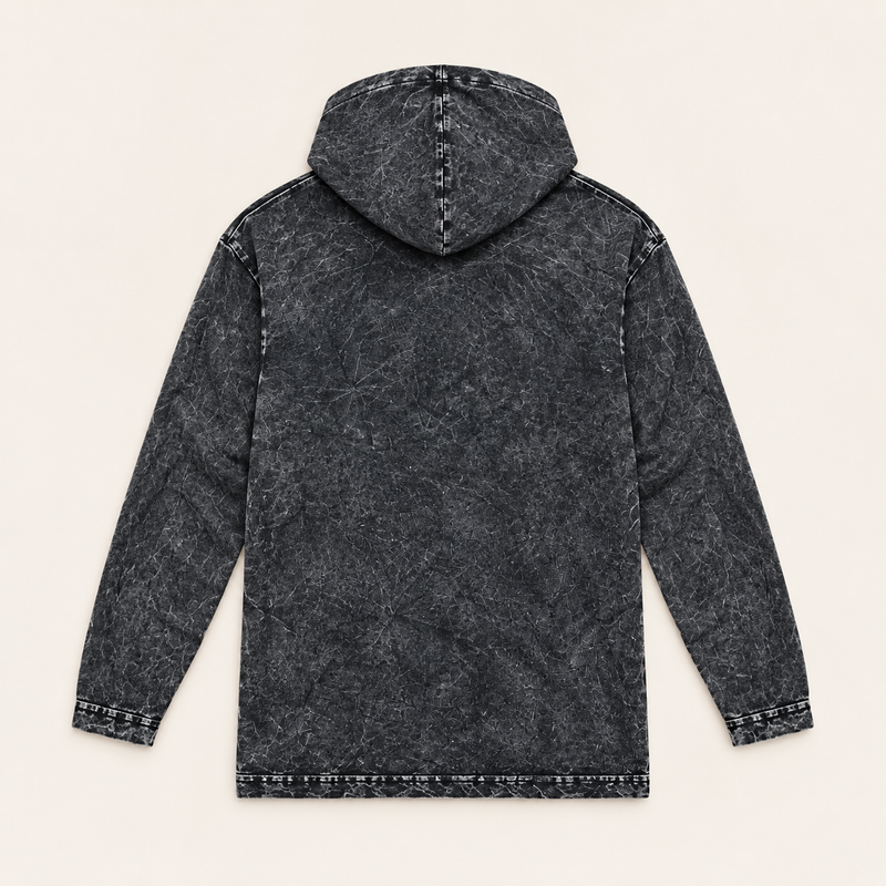 Kleines stonewashed Hoodie-Shirt mit Känguru-Tasche - Grau REBEL