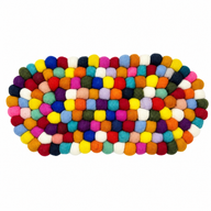 Filzkugel-Oval-Mittelmatte - 38x18cm Mehrfarbig