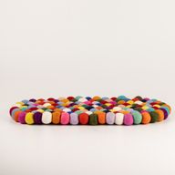 Filzkugel-Oval-Mittelmatte - 38x18cm Mehrfarbig