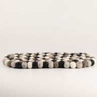 Filzkugel-Tischset oval - 38x18cm Mehrfarbig Grau