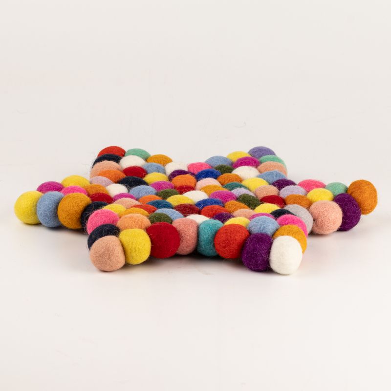 Filzball-Stern-Mittelmatte – 38x18 cm mehrfarbig