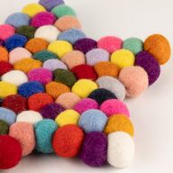 Filzball-Stern-Mittelmatte – 38x18 cm mehrfarbig
