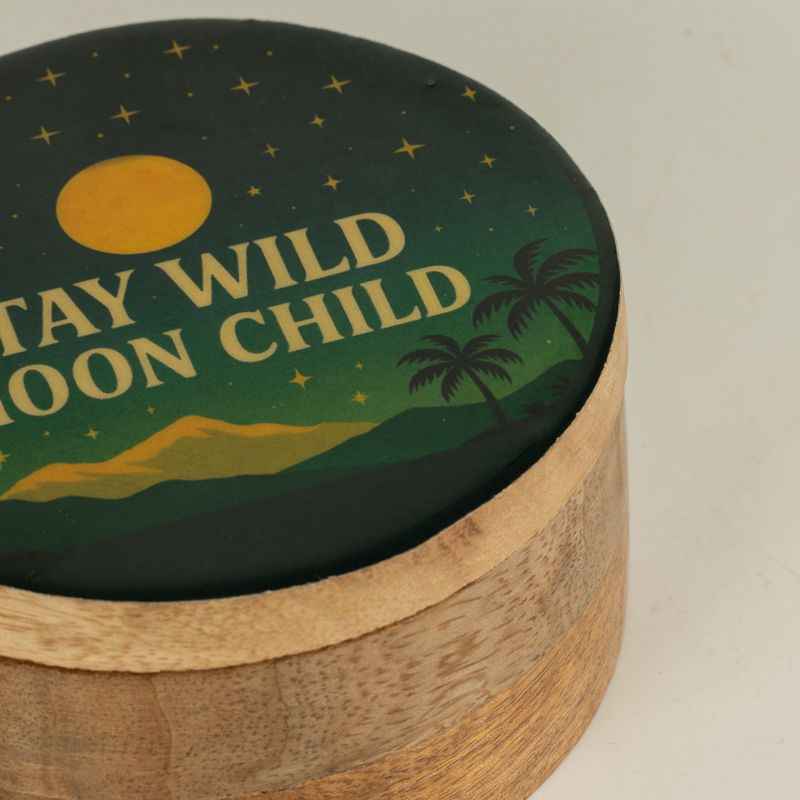 Runde emaillierte Dose – Stay Wild Moon Child
