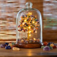 Edelstein-Kuppelgarten – Sieben Chakren & LED-Lichter – 200 Chipsteine