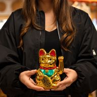 Sehr goldene Glückskatze – 15 cm