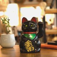 Schwarze Glückskatze – 15 cm
