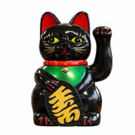 Schwarze Glückskatze – 15 cm