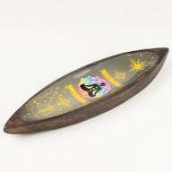 Emaillierte Räucherschale – Mangoholz – Chakra