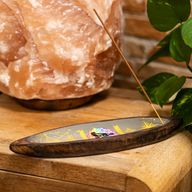Emaillierte Räucherschale – Mangoholz – Chakra