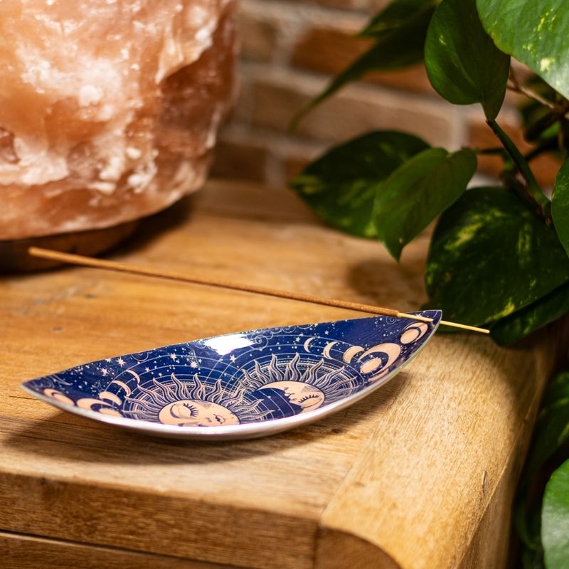 Emaillierte Räucherschale – Aluminium – Rosa Sonne & Mond