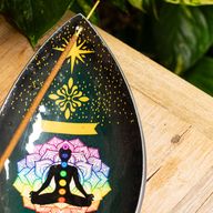 Emaillierte Räucherschale – Aluminium – Lotus Buddha Chakra