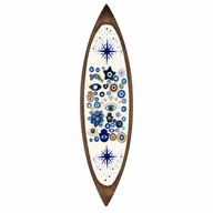 Räucherschale aus Emaille – Mangoholz – Evil Eye