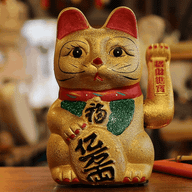 Sehr große Glückskatze (Maneki-neko)