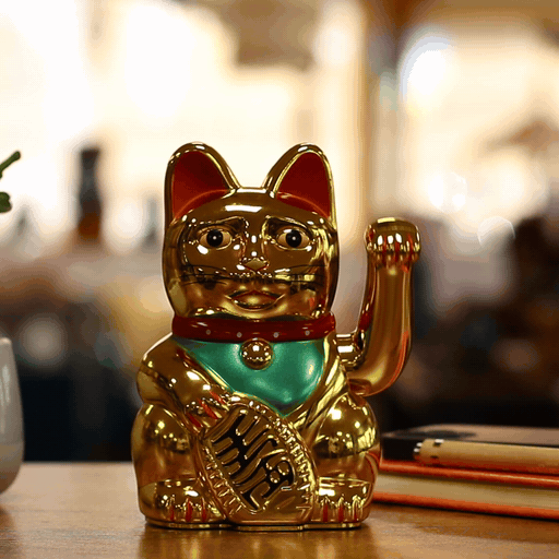 Sehr goldene Glückskatze (Maneki-neko) – 15 cm