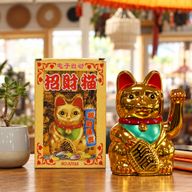 Sehr goldene Glückskatze (Maneki-neko) – 15 cm