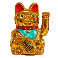 Sehr goldene Glückskatze (Maneki-neko) – 15 cm