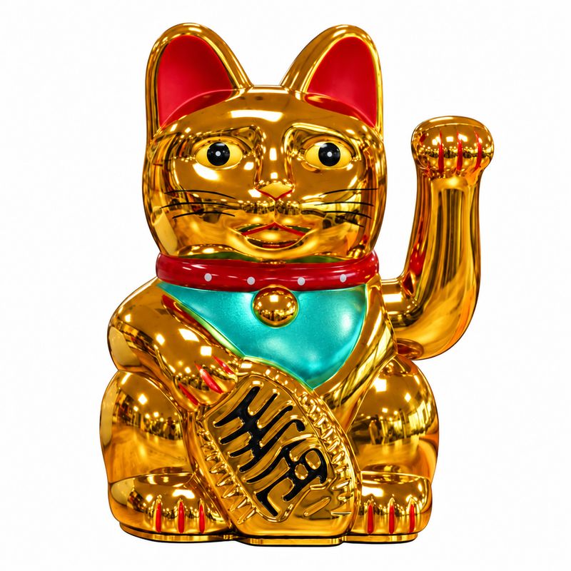 Sehr goldene Glückskatze (Maneki-neko) – 15 cm
