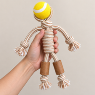 PAW Spielzeug – Kauspielzeug aus Kaffeebaumholz – Rope Ranger – Ball