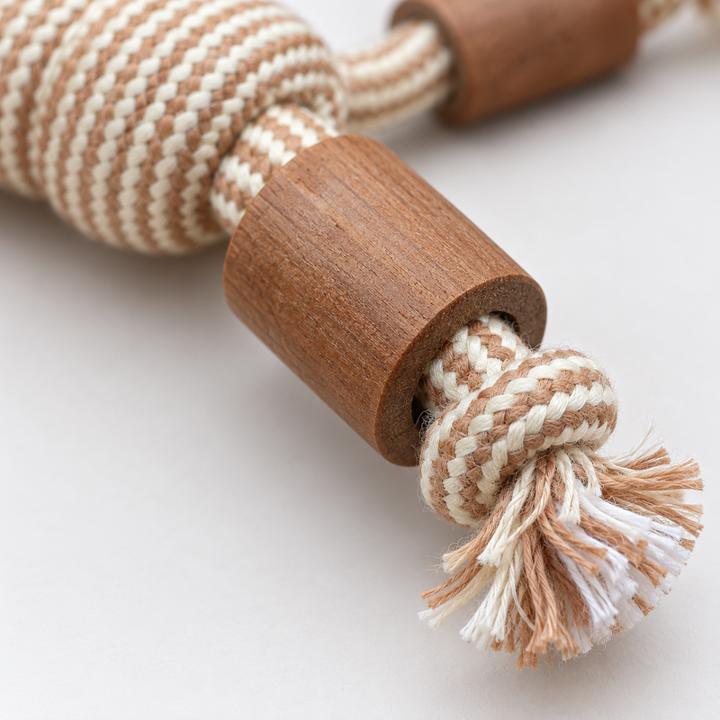 PAW Spielzeug – Kauspielzeug aus Kaffeebaumholz – Rope Ranger – Ball