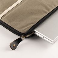 Große Laptop-Tasche aus Canvas – Oliv