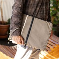 Große Laptop-Tasche aus Canvas – Oliv