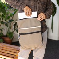 Große Laptop-Tasche aus Canvas – Oliv