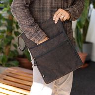 Stonewashed Laptoptasche (groß) – Anthrazitgrau