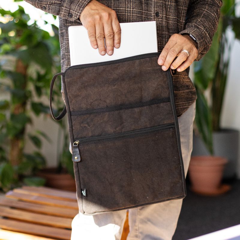 Stonewashed Laptoptasche (groß) – Anthrazitgrau