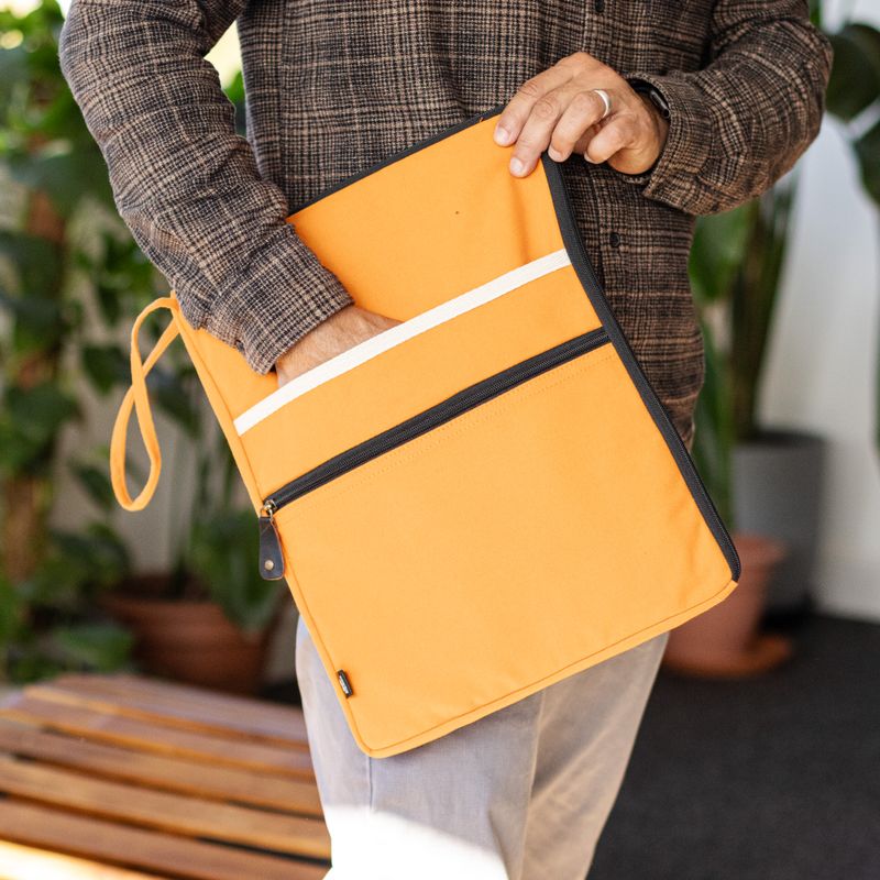 Große Laptop-Tasche aus Canvas – Orange