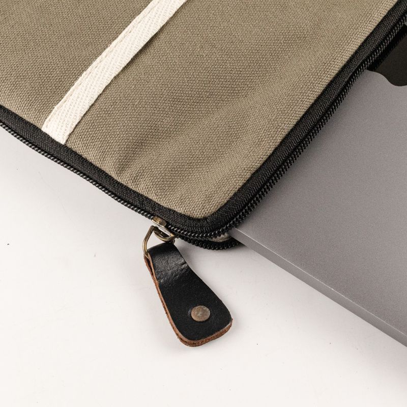 Canvas-Laptoptasche für unterwegs – Oliv