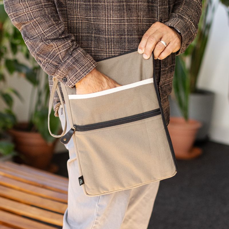 Canvas-Laptoptasche für unterwegs – Oliv