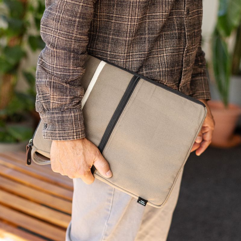Canvas-Laptoptasche für unterwegs – Oliv