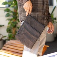 Stonewashed Laptop-Tasche für unterwegs – Anthrazit
