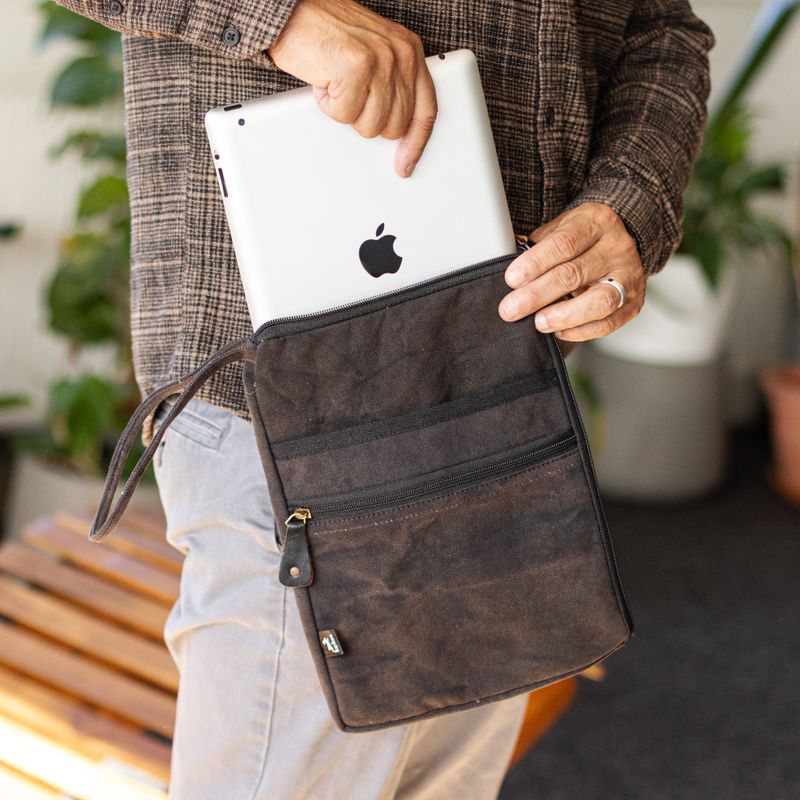 Stonewashed Laptop-Tasche für unterwegs – Anthrazit