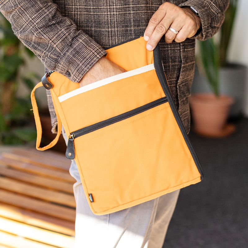Canvas-Laptoptasche für unterwegs – Orange