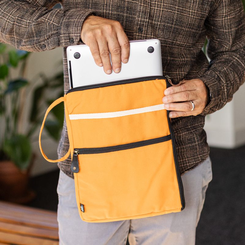 Canvas-Laptoptasche für unterwegs – Orange