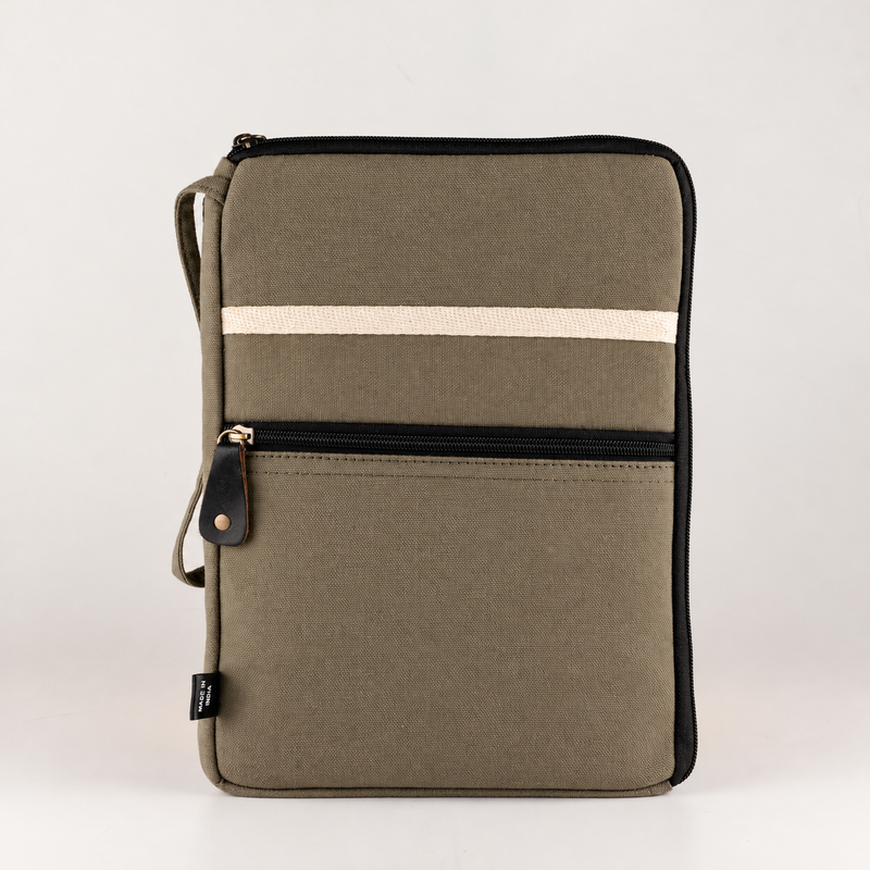 Canvas-Tablettasche – Oliv