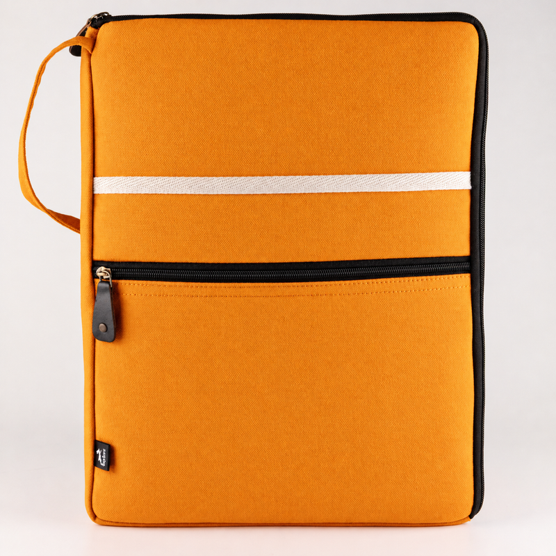 Große Laptop-Tasche aus Canvas – Orange