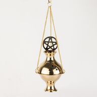 Hängendes Räuchergefäß aus Messing – Pentagramm