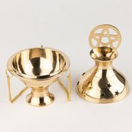 Hängendes Räuchergefäß aus Messing – Pentagramm